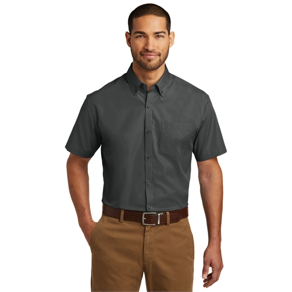 Port Authority Short Sleeve Carefree Poplin Shirt. - Port Authority Short Sleeve Carefree Poplin Shirt. - Image 2 of 30