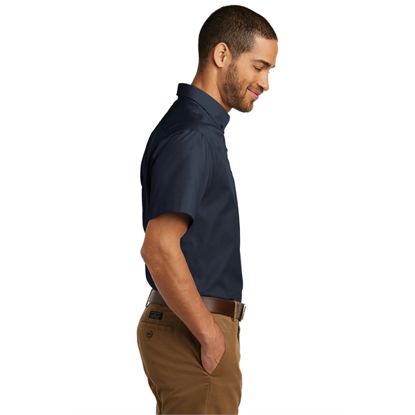 Port Authority Short Sleeve Carefree Poplin Shirt. - Port Authority Short Sleeve Carefree Poplin Shirt. - Image 19 of 30