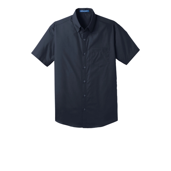 Port Authority Short Sleeve Carefree Poplin Shirt. - Port Authority Short Sleeve Carefree Poplin Shirt. - Image 20 of 30