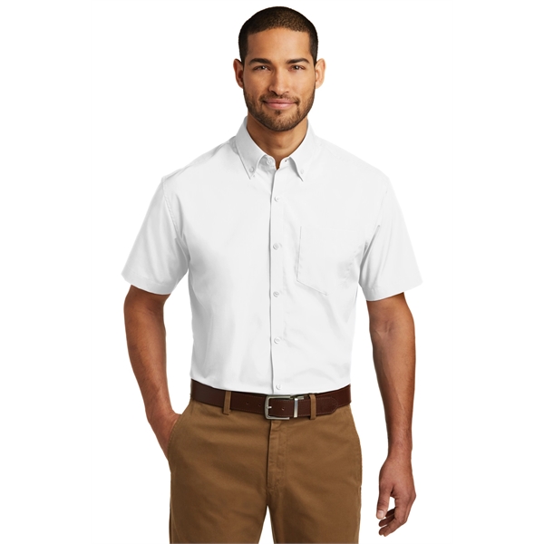 Port Authority Short Sleeve Carefree Poplin Shirt. - Port Authority Short Sleeve Carefree Poplin Shirt. - Image 4 of 30