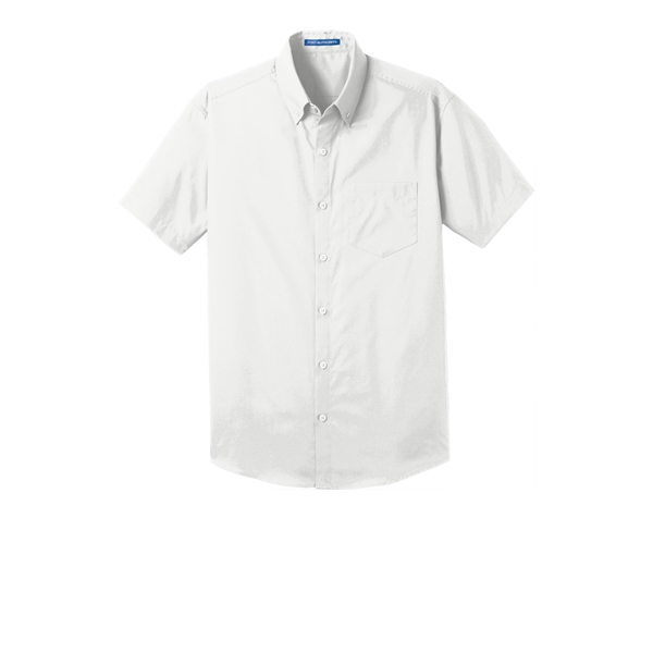 Port Authority Short Sleeve Carefree Poplin Shirt. - Port Authority Short Sleeve Carefree Poplin Shirt. - Image 24 of 30