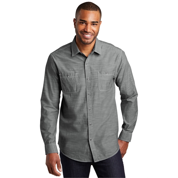 Port Authority Slub Chambray Shirt. - Port Authority Slub Chambray Shirt. - Image 7 of 15