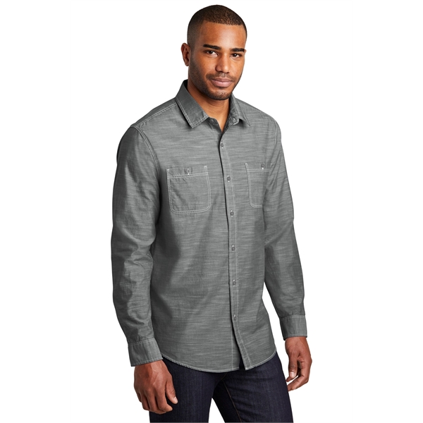 Port Authority Slub Chambray Shirt. - Port Authority Slub Chambray Shirt. - Image 2 of 15