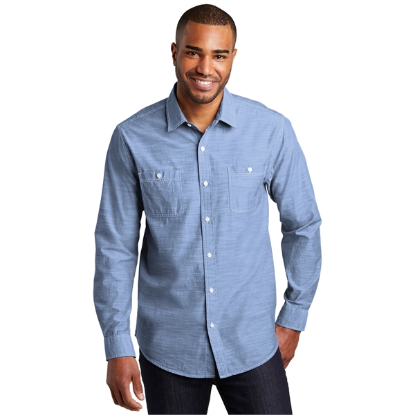 Port Authority Slub Chambray Shirt. - Port Authority Slub Chambray Shirt. - Image 10 of 15