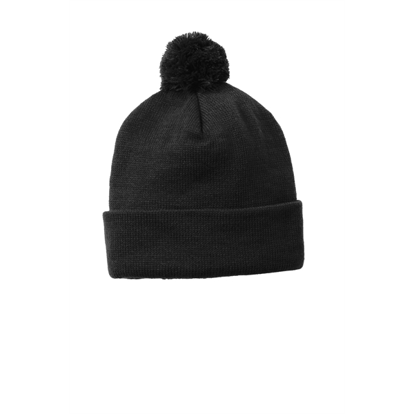 Custom Sport-Tek Solid Pom Pom Beanie.