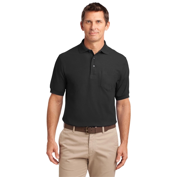 Port Authority Tall Silk Touch Polo with Pocket.