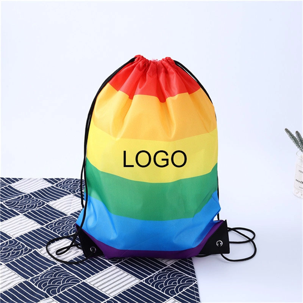 Pride Love Gay LGBTQIA Rainbow Drawstring Bag - Pride Love Gay LGBTQIA Rainbow Drawstring Bag - Image 0 of 2