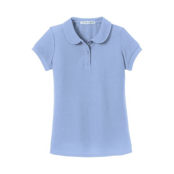 Port Authority Girls Silk Touch Peter Pan Collar Polo. - Port Authority Girls Silk Touch Peter Pan Collar Polo. - Image 3 of 19