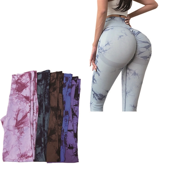 High Waisted Tights Sports Tie-Dye Yoga Pants - High Waisted Tights Sports Tie-Dye Yoga Pants - Image 2 of 2