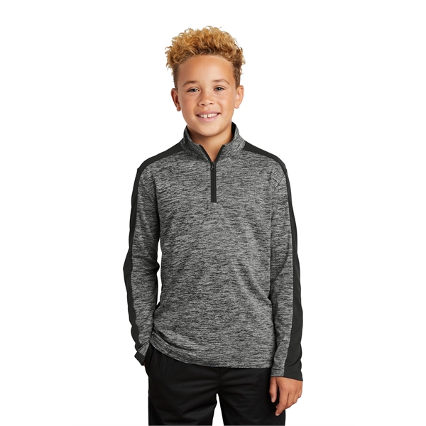 Sport-Tek Youth PosiCharge Electric Heather Colorblock 1/... - Sport-Tek Youth PosiCharge Electric Heather Colorblock 1/... - Image 0 of 28