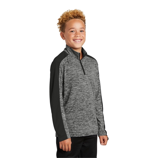 Sport-Tek Youth PosiCharge Electric Heather Colorblock 1/... - Sport-Tek Youth PosiCharge Electric Heather Colorblock 1/... - Image 4 of 28