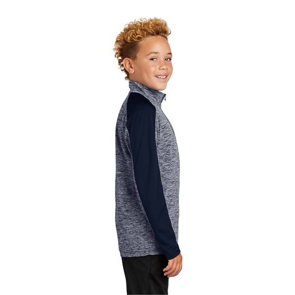 Sport-Tek Youth PosiCharge Electric Heather Colorblock 1/... - Sport-Tek Youth PosiCharge Electric Heather Colorblock 1/... - Image 9 of 28