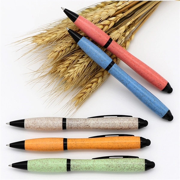 Eco-Friendly Degradable Retractable Touch Screen Wheat Pen - Eco-Friendly Degradable Retractable Touch Screen Wheat Pen - Image 1 of 2