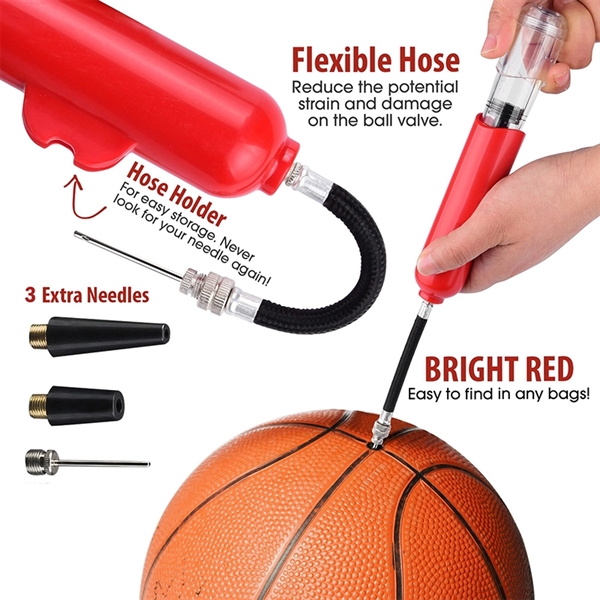 Volleyball Dual Action Hand Pump Mini Basketball Inflator - Volleyball Dual Action Hand Pump Mini Basketball Inflator - Image 2 of 4