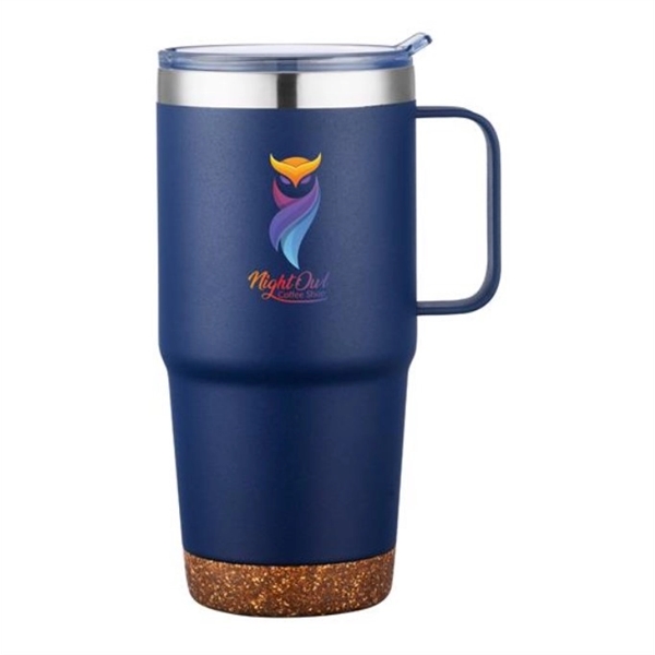 24 oz. Travel Mug with Cork Base and Handle - 24 oz. Travel Mug with Cork Base and Handle - Image 2 of 4