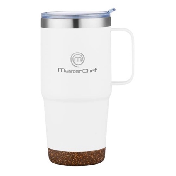 24 oz. Travel Mug with Cork Base and Handle - 24 oz. Travel Mug with Cork Base and Handle - Image 3 of 4