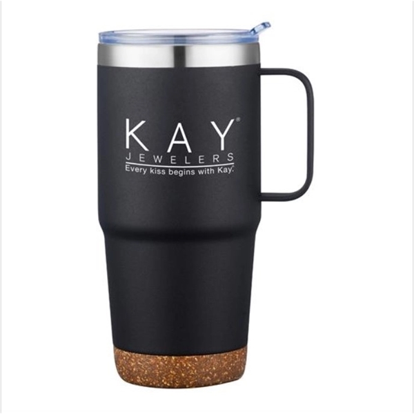 Custom 24 oz. Travel Mug with Cork Base and Handle