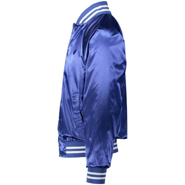 Augusta Sportswear Unisex Striped Trim Satin Baseball Jacket - Augusta Sportswear Unisex Striped Trim Satin Baseball Jacket - Image 4 of 26