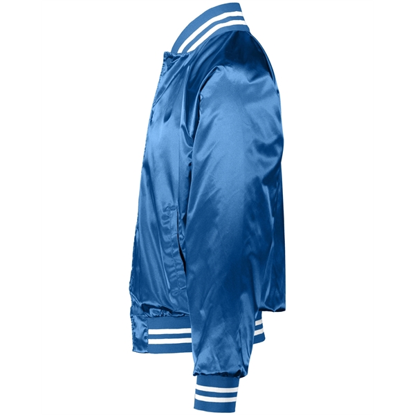 Augusta Sportswear Unisex Striped Trim Satin Baseball Jacket - Augusta Sportswear Unisex Striped Trim Satin Baseball Jacket - Image 11 of 26