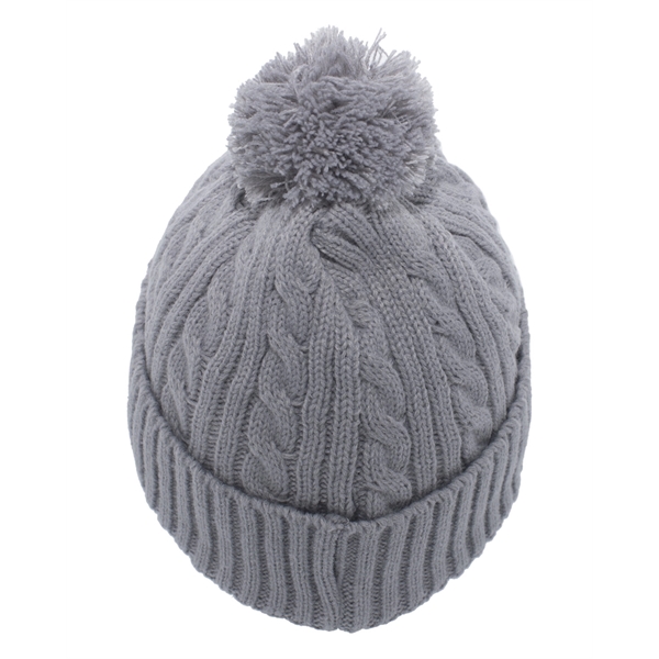 Pacific Headwear Cable Knit Pom-Pom Beanie - Pacific Headwear Cable Knit Pom-Pom Beanie - Image 11 of 19