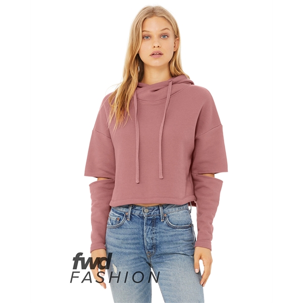 FWD Fashion Ladies' Cut Out Hooded Fleece - FWD Fashion Ladies' Cut Out Hooded Fleece - Image 11 of 16