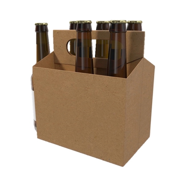 6 Pack 12 oz. Bottle Holder Kraft Cardboard Carrier - 6 Pack 12 oz. Bottle Holder Kraft Cardboard Carrier - Image 2 of 2