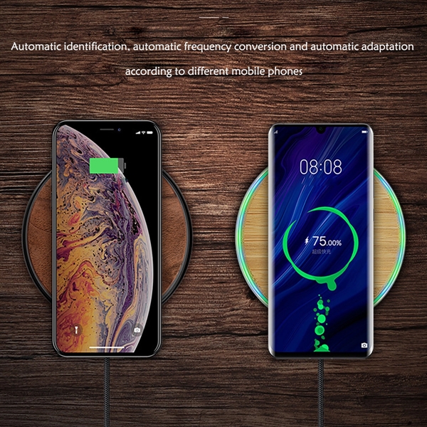 Wooden Slim QI Fast Wireless Charger Pad (10W) - Wooden Slim QI Fast Wireless Charger Pad (10W) - Image 2 of 3