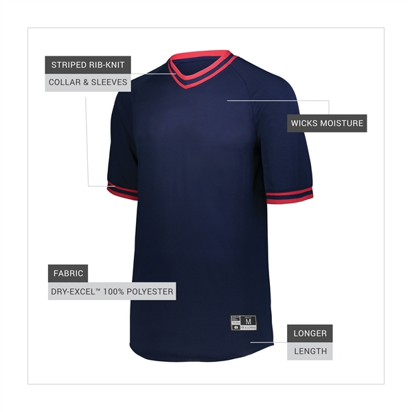 Retro V-Neck Baseball Jersey - Retro V-Neck Baseball Jersey - Image 16 of 20