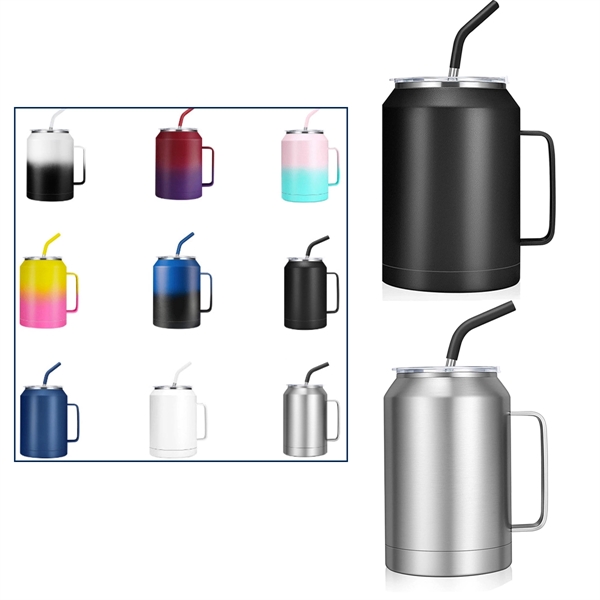 32 Oz Mug Tumbler With Handle And Straw - 32 Oz Mug Tumbler With Handle And Straw - Image 1 of 2