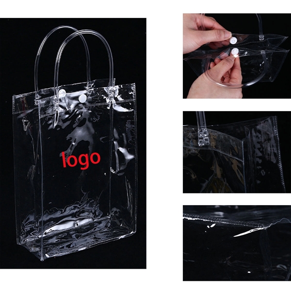 Clear Portable Collapsible Wine Cooler Bags with Handle