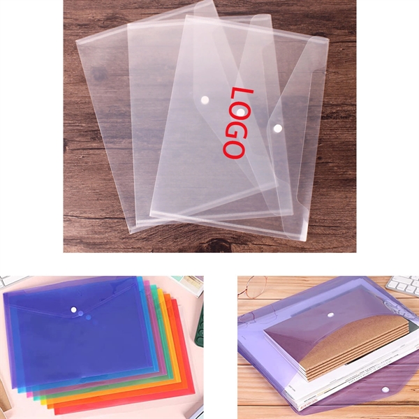 A4 Size Clear Plastic File Folders With Snap Closure - A4 Size Clear Plastic File Folders With Snap Closure - Image 0 of 2