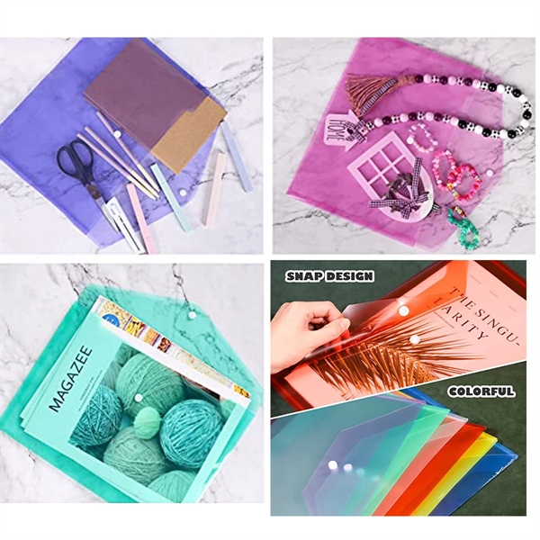 A4 Size Clear Plastic File Folders With Snap Closure - A4 Size Clear Plastic File Folders With Snap Closure - Image 2 of 2