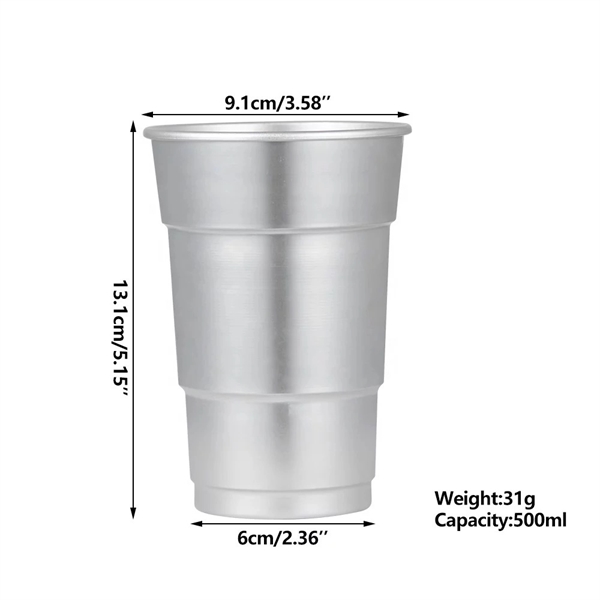 16oz. &20oz. Reusable Aluminum Beer Mug Cups - 16oz. &20oz. Reusable Aluminum Beer Mug Cups - Image 1 of 2