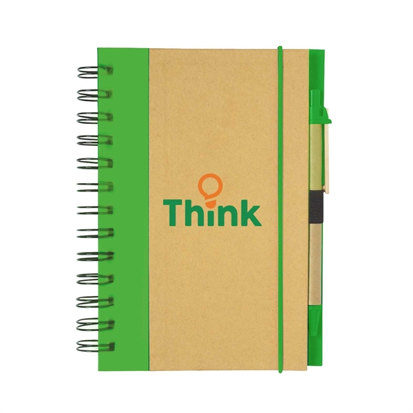 Eco-Inspired Spiral Notebook & Pen - Eco-Inspired Spiral Notebook & Pen - Image 3 of 6