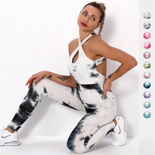 Women's Backless Yoga Sports Jumpsuit - Women's Backless Yoga Sports Jumpsuit - Image 0 of 12