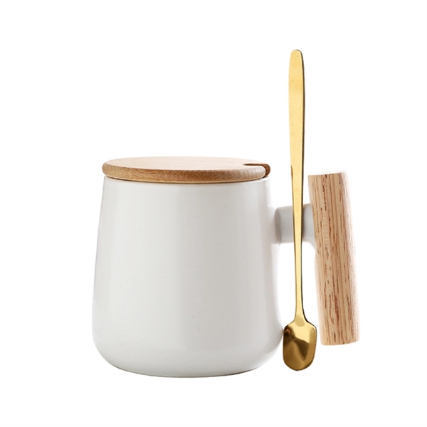 16 oz. Ceramic Coffee Mug w/ Wood Handle