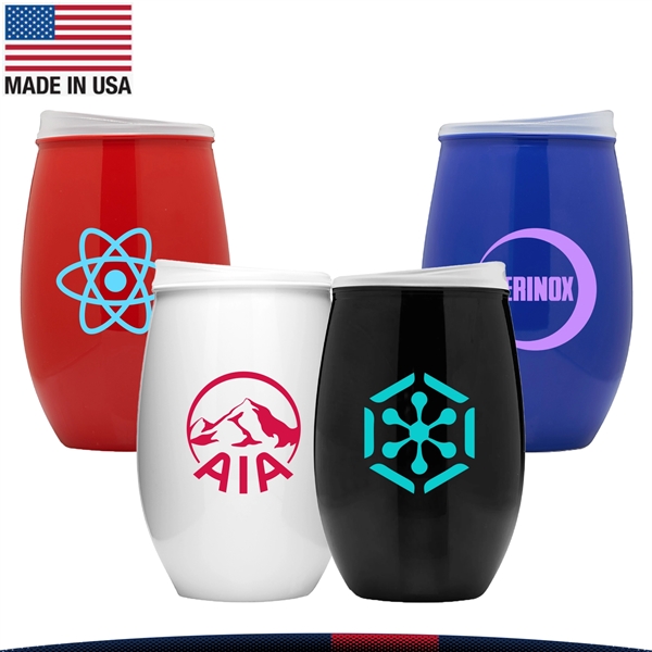 16 OZ. Tumbler Stemless Wine Glass With Lid - 16 OZ. Tumbler Stemless Wine Glass With Lid - Image 0 of 6