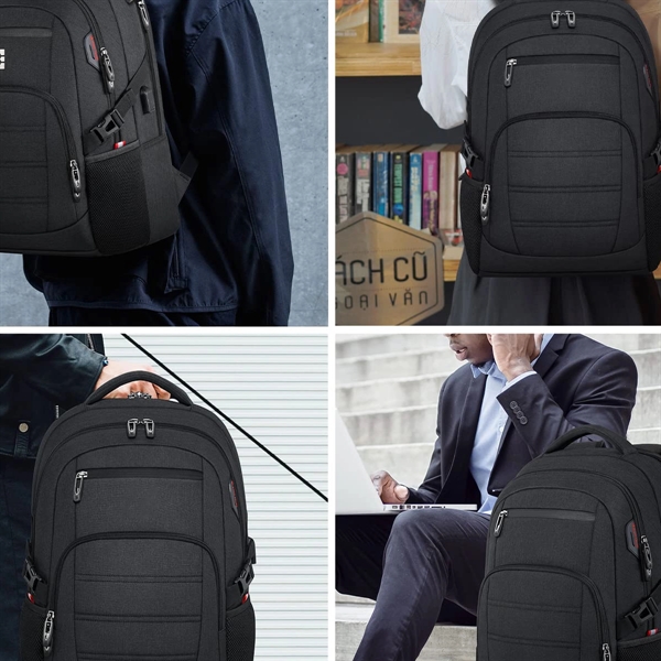 Travel Waterproof Laptop Backpack with USB Charging Port - Travel Waterproof Laptop Backpack with USB Charging Port - Image 7 of 7
