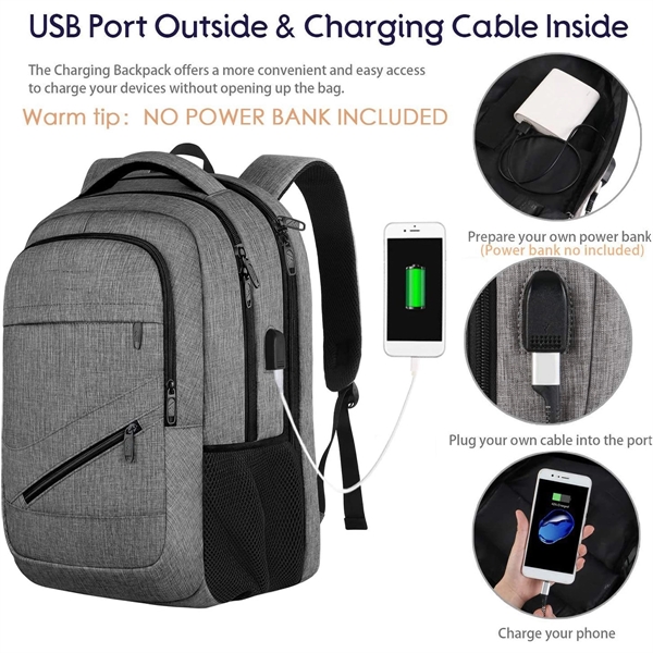 17 Inch Large Business Travel Laptop Backpack - 17 Inch Large Business Travel Laptop Backpack - Image 3 of 7