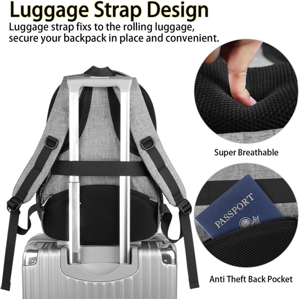 17 Inch Large Business Travel Laptop Backpack - 17 Inch Large Business Travel Laptop Backpack - Image 4 of 7