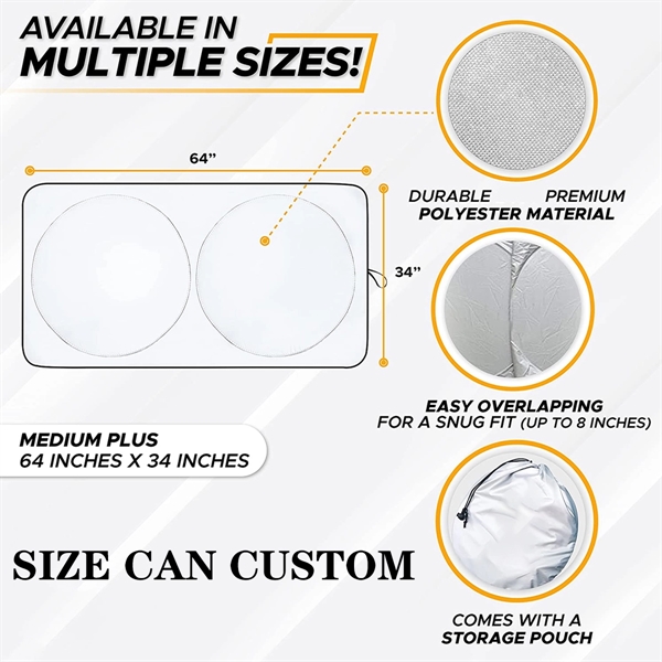 Custom Automotive Windshield Sunshades With Storage Pouch - Custom Automotive Windshield Sunshades With Storage Pouch - Image 2 of 4