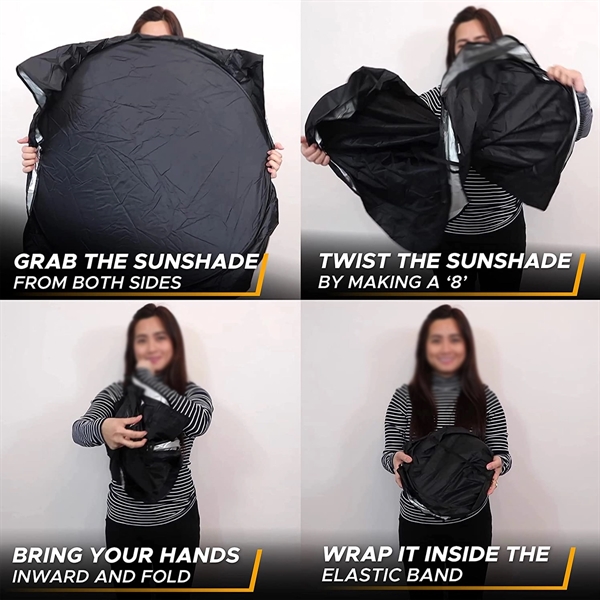 Custom Automotive Windshield Sunshades With Storage Pouch - Custom Automotive Windshield Sunshades With Storage Pouch - Image 4 of 4