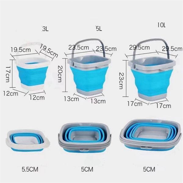 10L Foldable Silicone Bucket - 10L Foldable Silicone Bucket - Image 2 of 2