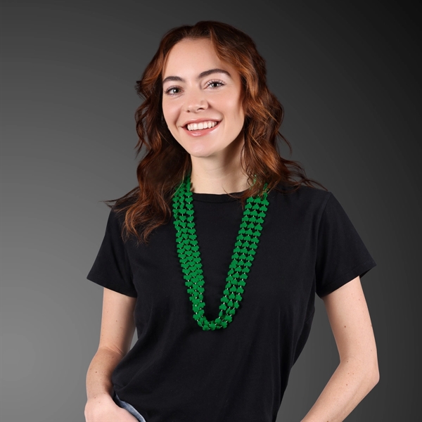 Rounded Mini Shamrocks Bead Necklace (Non-Light Up) - Rounded Mini Shamrocks Bead Necklace (Non-Light Up) - Image 3 of 3