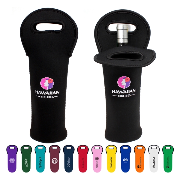 Neoprene Single Wine Bottle Holder Tote Bag - Neoprene Single Wine Bottle Holder Tote Bag - Image 0 of 0