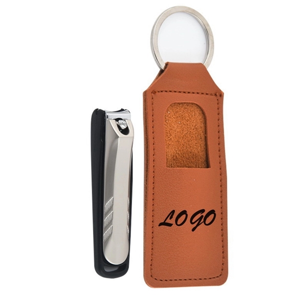Leather Keychain with Nail Clippers Set Manicure Kit - Leather Keychain with Nail Clippers Set Manicure Kit - Image 0 of 1