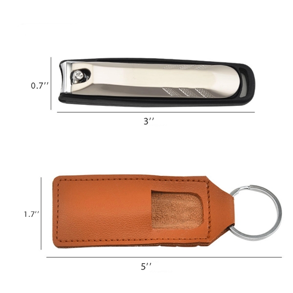 Leather Keychain with Nail Clippers Set Manicure Kit - Leather Keychain with Nail Clippers Set Manicure Kit - Image 1 of 1