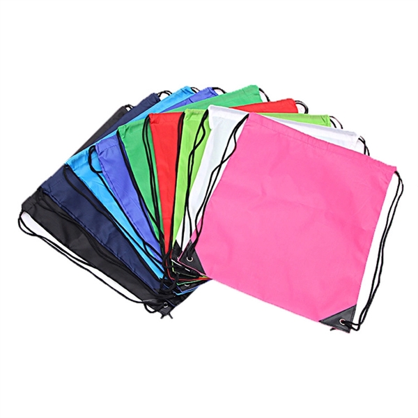 210D Drawstring Backpack Foldable Sports Gym Tote Bag - 210D Drawstring Backpack Foldable Sports Gym Tote Bag - Image 2 of 3