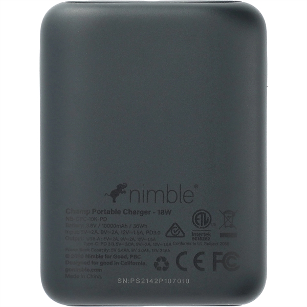 Nimble Champ 10000 mAh PD Power Bank - Nimble Champ 10000 mAh PD Power Bank - Image 3 of 4