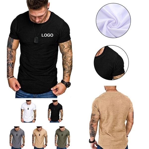 Men's Muscle T Shirt Stretch Short Sleeve - Men's Muscle T Shirt Stretch Short Sleeve - Image 0 of 6